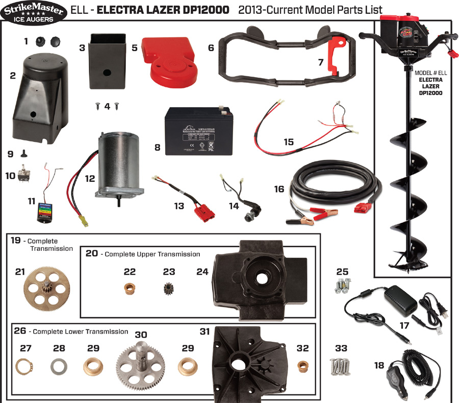 Strikemaster ELL (Electra Lazer) DP12000 Series 2013 Ice Auger Parts